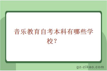 音乐教育自考本科有哪些学校？