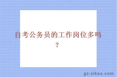 自考公务员的工作岗位多吗？