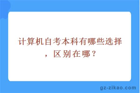 计算机自考本科有哪些选择，区别在哪？