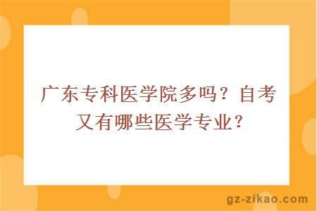 广东专科医学院多吗？自考又有哪些医学专业？