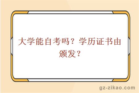 大学能自考吗？学历证书由颁发？