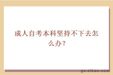 成人自考本科坚持不下去怎么办？