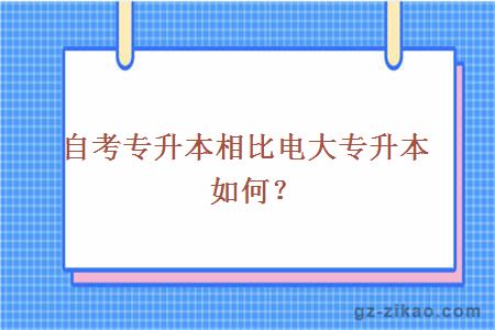 自考专升本相比电大专升本如何？