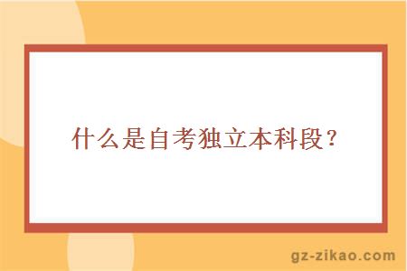 什么是自考独立本科段？