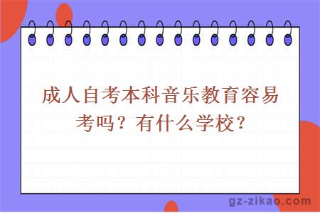 成人自考本科音乐教育容易考吗？有什么学校？