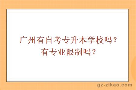 广州有自考专升本学校吗？有专业限制吗？