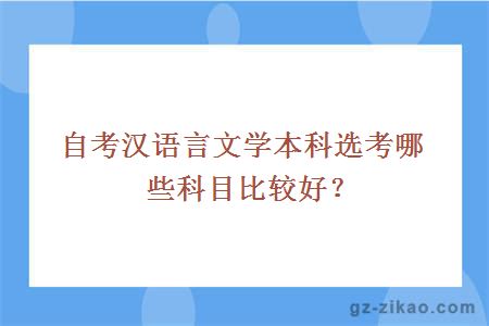 自考汉语言文学本科选考哪些科目比较好？