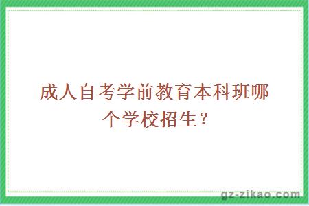 成人自考学前教育本科班哪个学校招生？