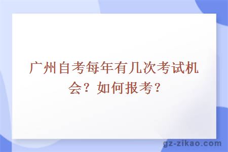 广州自考每年有几次考试机会？如何报考？