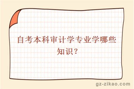 自考本科审计学专业学哪些知识？