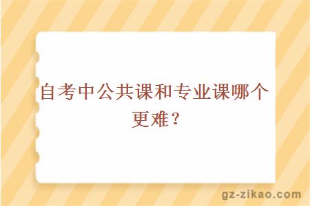 自考中公共课和专业课哪个更难？