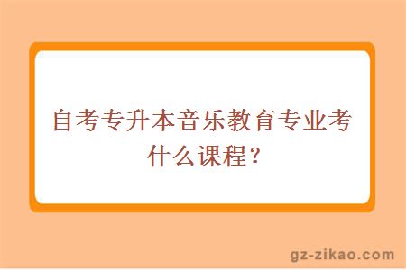 自考专升本音乐教育专业考什么课程？