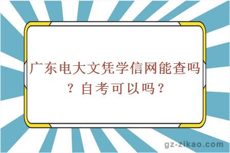 广东电大文凭学信网能查吗？自考可以吗？
