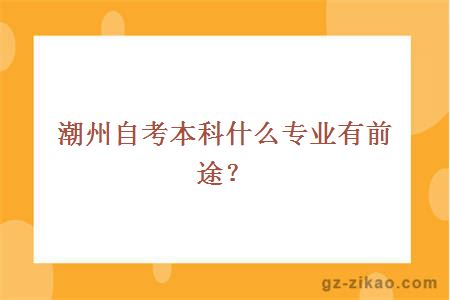 潮州自考本科什么专业有前途？