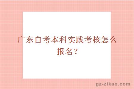 广东自考本科实践考核怎么报名？