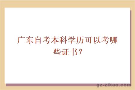 广东自考本科学历可以考哪些证书？