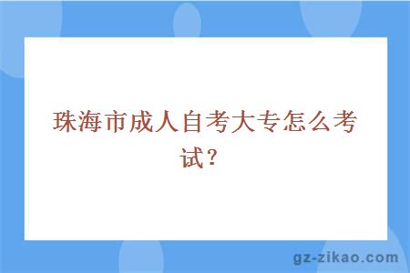 珠海市成人自考大专怎么考试？