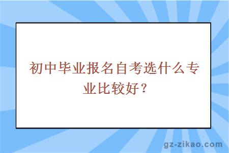 初中毕业报名自考选什么专业比较好？