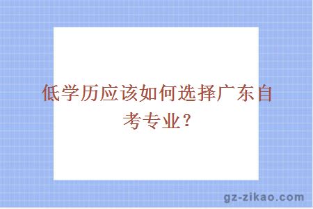 低学历应该如何选择广东自考专业？