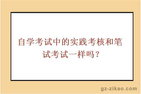 自学考试中的实践考核和笔试考试一样吗？