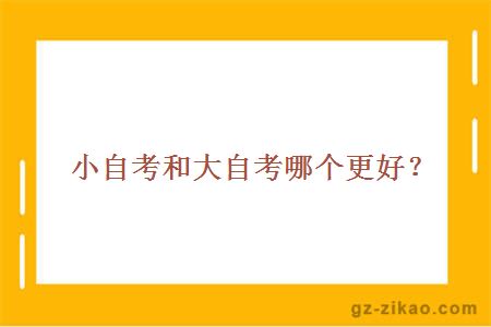 小自考和大自考哪个更好？