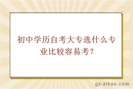 初中学历自考大专选什么专业比较容易考？