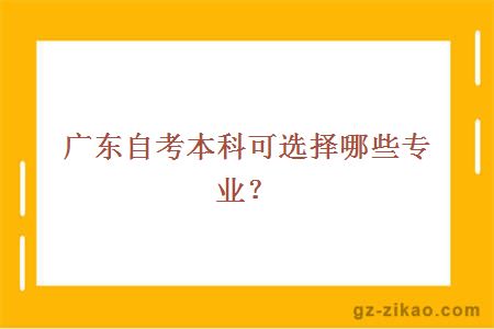 广东自考本科可选择哪些专业？