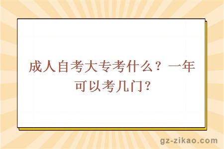 成人自考大专考什么？一年可以考几门？