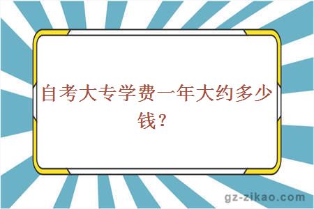 自考大专学费一年大约多少钱？