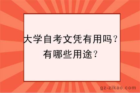 大学自考文凭有用吗？有哪些用途？