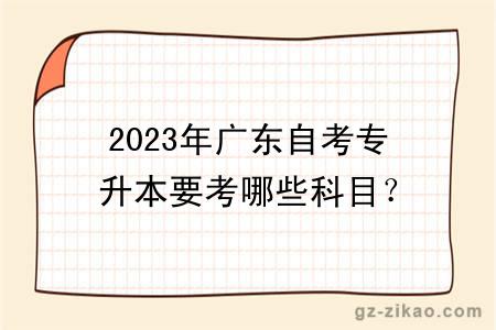 2023年广东自考专升本要考哪些科目？