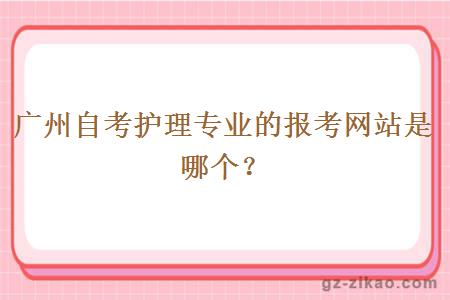广州自考护理专业的报考网站是哪个？