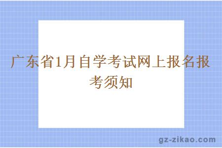 广东省1月自学考试网上报名报考须知