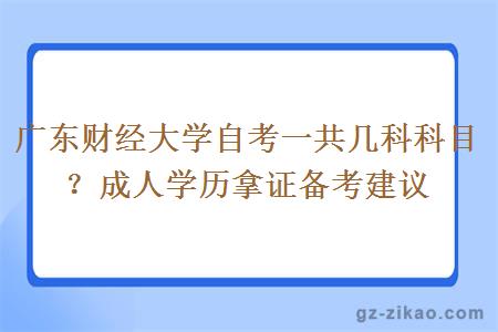 广东财经大学自考一共几科科目？