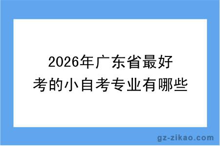 2026年广东省最好考的小自考专业有哪些？怎么报名？