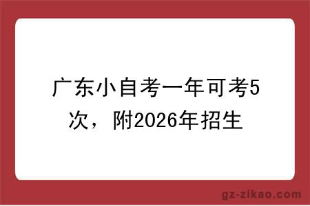 广东小自考一年可考5次，附2026年招生院校专业及相关费用合集！