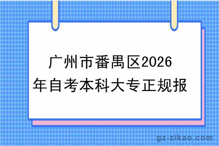 广州市番禺区2026年自考本科大专正规报名机构一览表