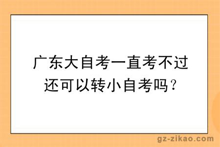 广东大自考一直考不过还可以转小自考吗？
