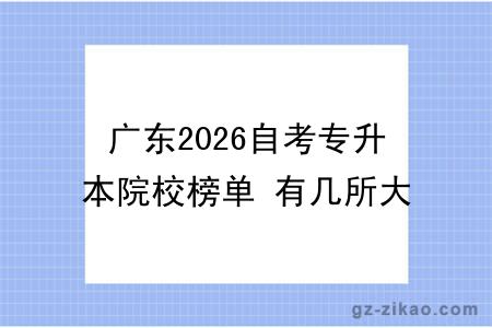 广东2026自考专升本院校榜单 有几所大学